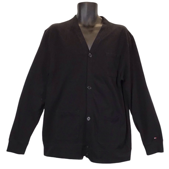 Tommy Hilfiger Mens Button Up Cardigan Size XL Jersey Knit Long Sleeve Sweater - Picture 13 of 13